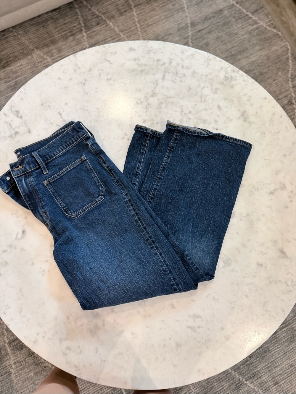 J. Crew Factory Dark Blue Wide-Leg Jeans